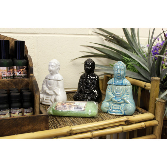 Duftlampe aus Keramik, Serie Sitzender Buddha