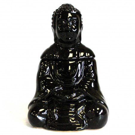 Duftlampe aus Keramik "Sitzender Buddha" - schwarz