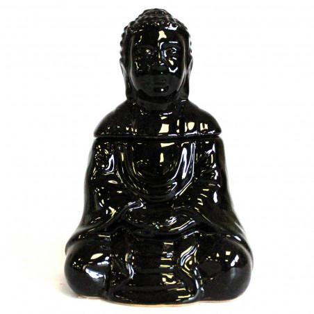 Duftlampe aus Keramik "Sitzender Buddha" | Farbe schwarz