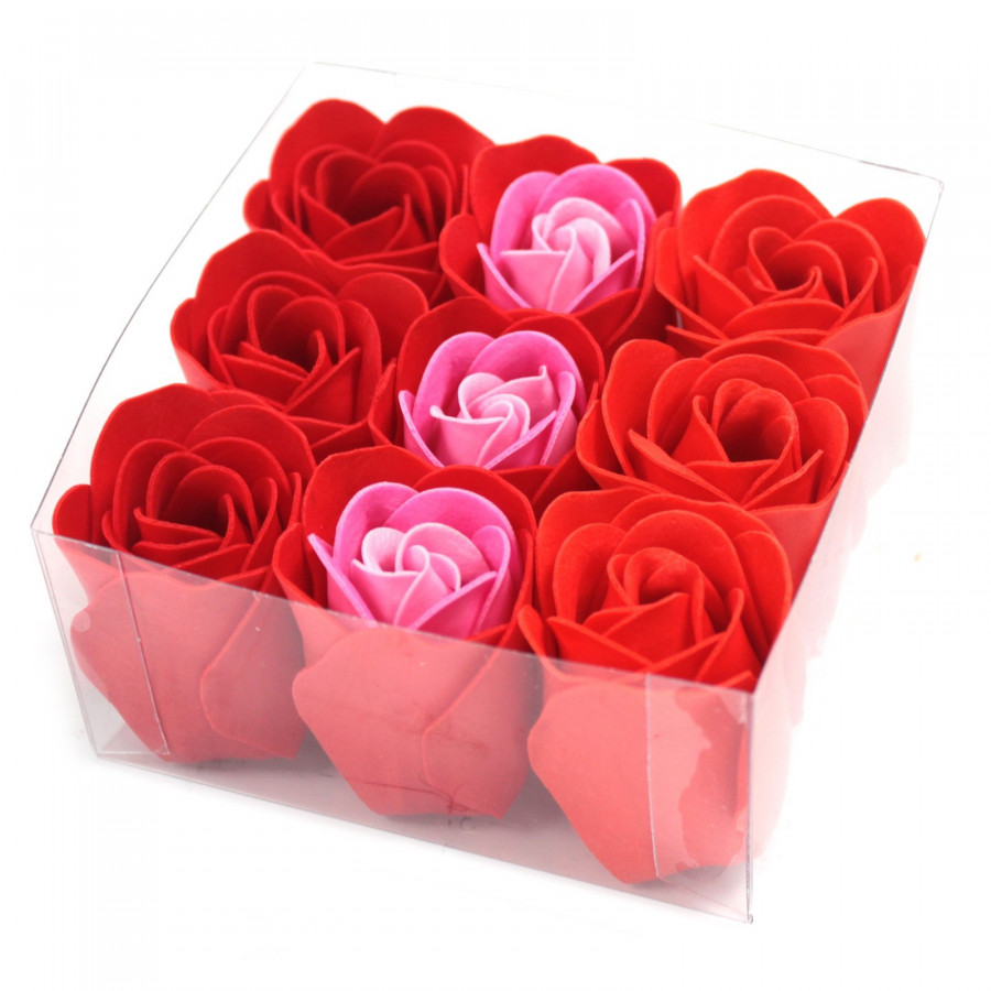 Seifenblumen, rote Rosen