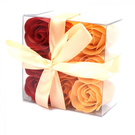Seifenblumen Set, pfirsichfarbene Rosen