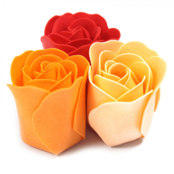 Seifenblumen, pfirsichfarbene Rosen im Set
