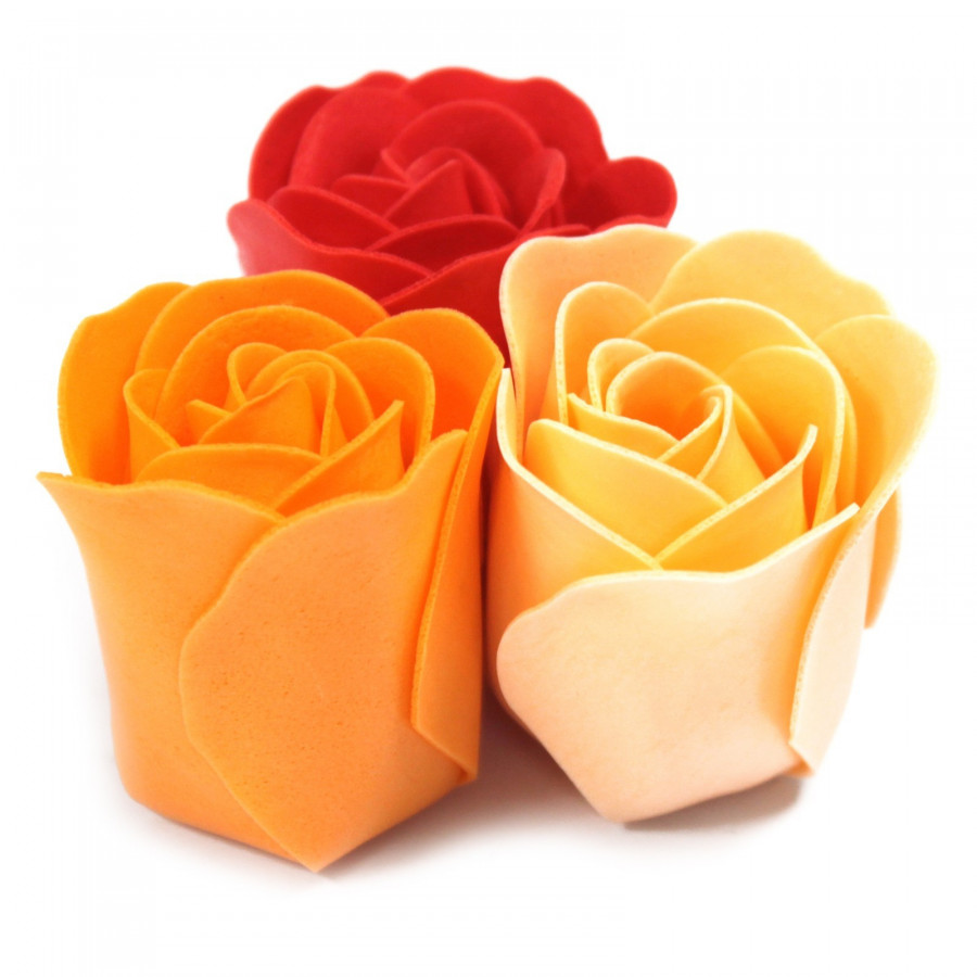 Seifenblumen, pfirsichfarbene Rosen im Set