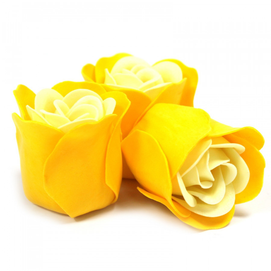 Seifenblumen, gelbe Rosen