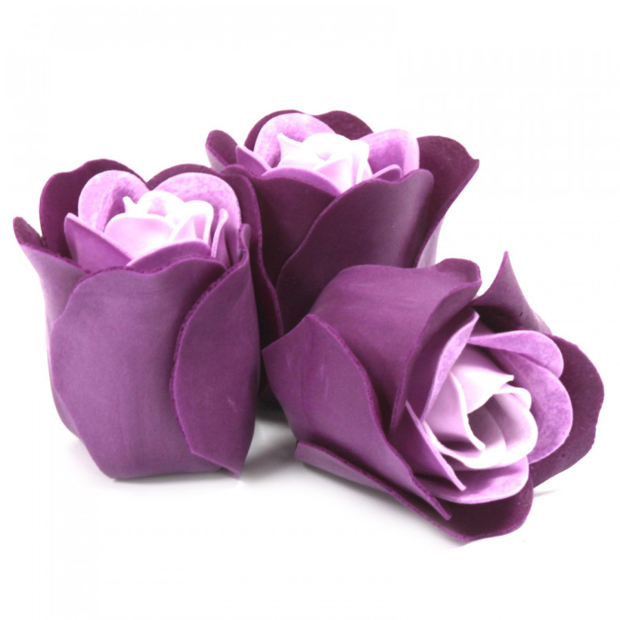 Seifenblumen mit lila Rosen