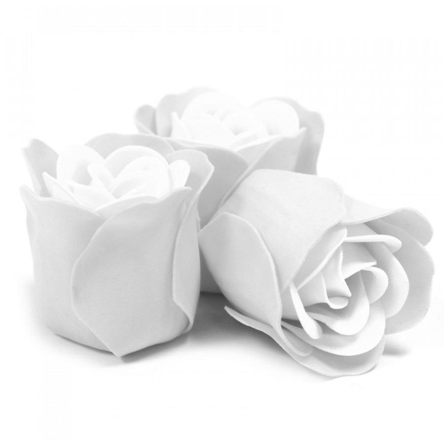 Seifenblumen mit weißen Rosen
