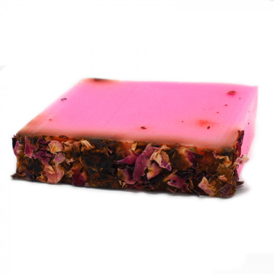 Handgemachte Naturseife - Rose mit Rosenblätter
